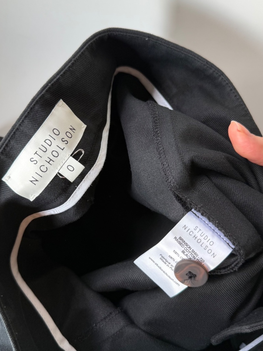 Studio Nicholson Taupo Pants in Black - Picture 7 of 7